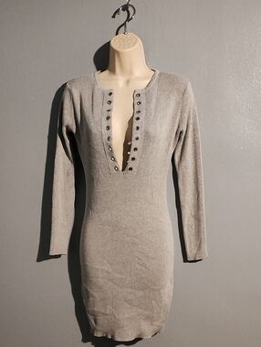 Immodel Ribbed Mini Dress in Gray Like New